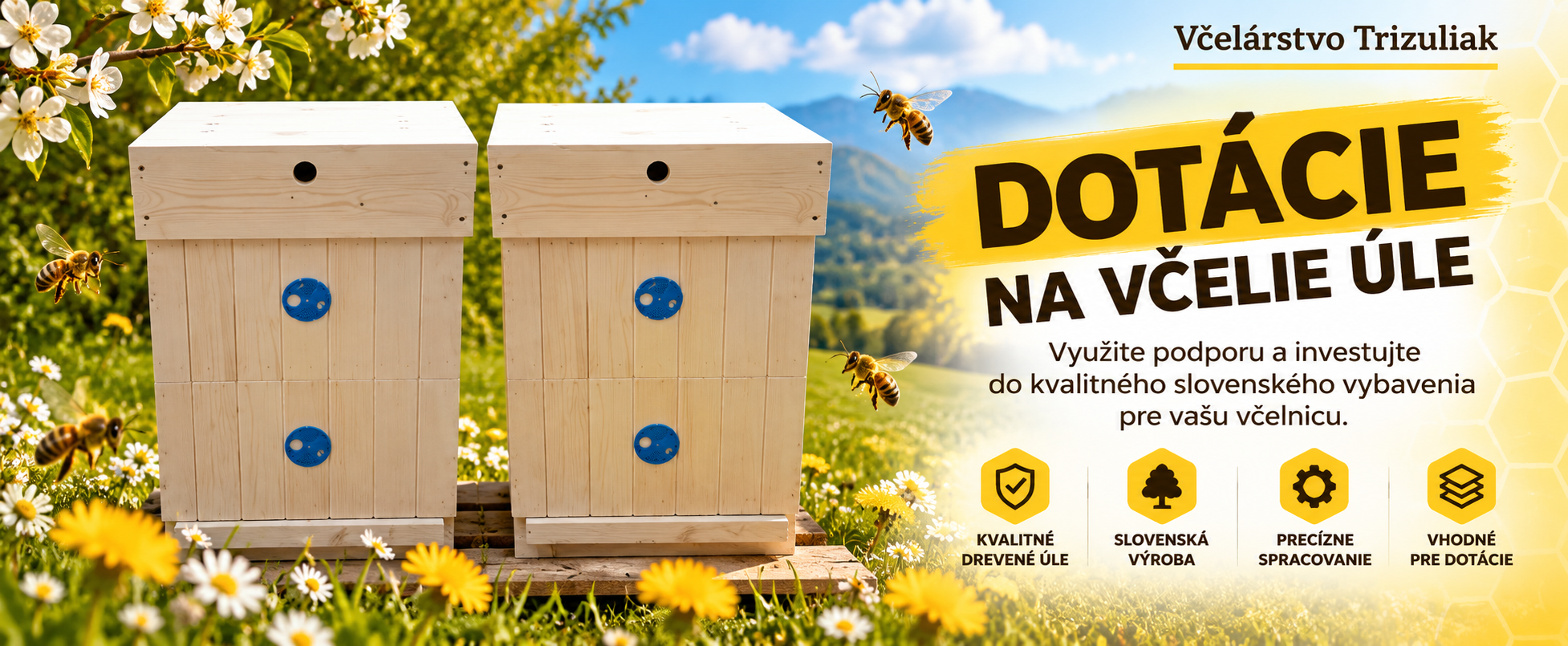 Dotácie na včelie úle 2026–2027 – včelie úle z vlastnej výroby